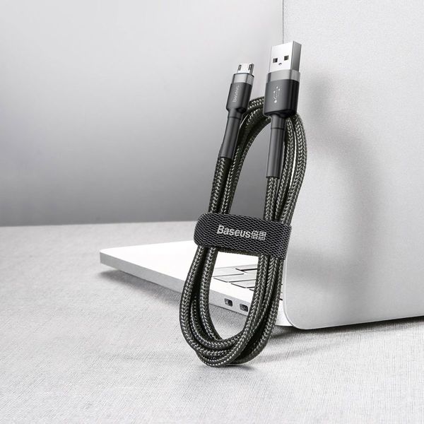 Кабель Baseus cafule Cable USB For Micro 2.4A 0.5M Gray+Black (CAMKLF- AG1) 7639 фото