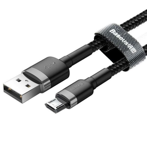 Кабель Baseus cafule Cable USB For Micro 2.4A 0.5M Gray+Black (CAMKLF- AG1) 7639 фото