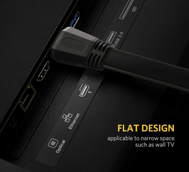 Кабель UGREEN ED015 HDMI Flat Cable 2m (UGR-70159) (UGR-70159) 42633 фото