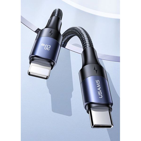 Кабель Usams US-SJ521 U71 Type-C to Lightning 20W PD Fast Charging & Data Cable 1.2m Black (SJ521USB01) 46320 фото