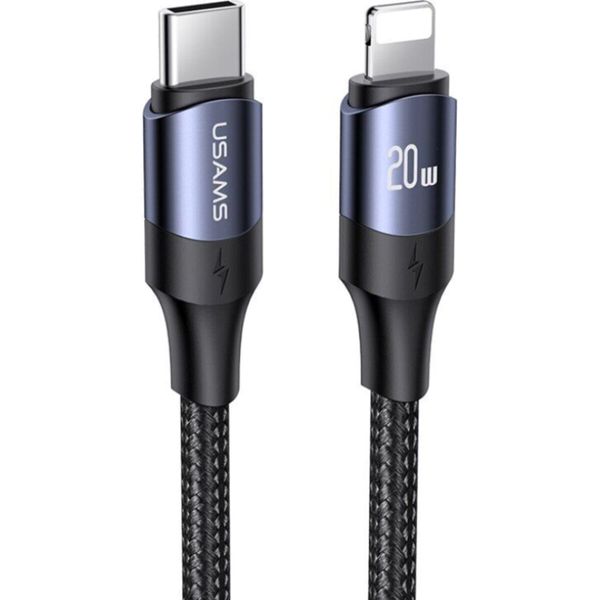 Кабель Usams US-SJ521 U71 Type-C to Lightning 20W PD Fast Charging & Data Cable 1.2m Black (SJ521USB01) 46320 фото