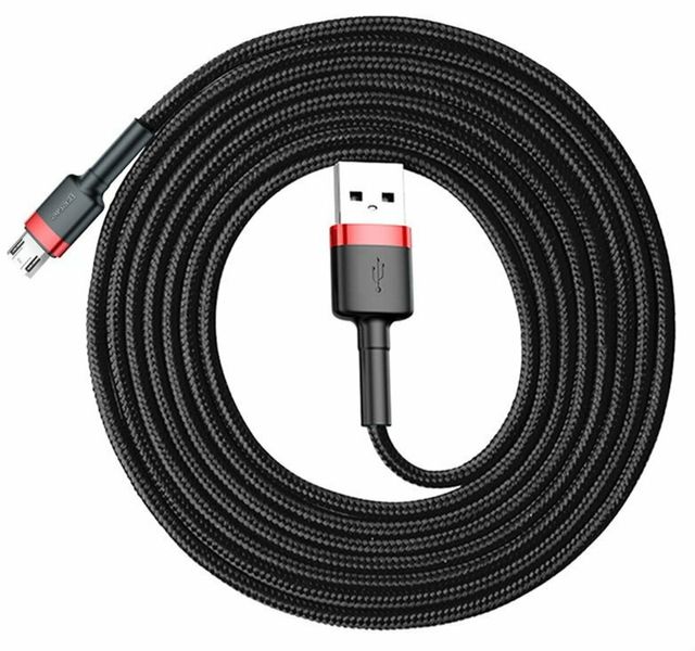 Кабель Baseus Cafule Cable USB For Micro 1.5A 2m Red+Black (CAMKLF-C91) 7644 фото