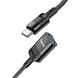 Кабель HOCO U107 Type-C male to USB female USB3.0 3A, 1.2m, nylon, aluminum connectors, Black (6931474761934) 23851 фото 1