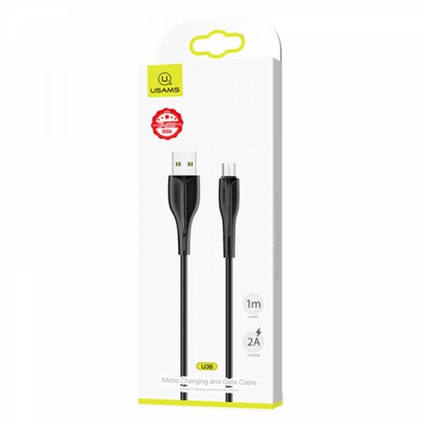 Кабель Usams US-SJ373 U38 Micro Charging and Data Cable 1m Black (SJ373USB01) 15135 фото