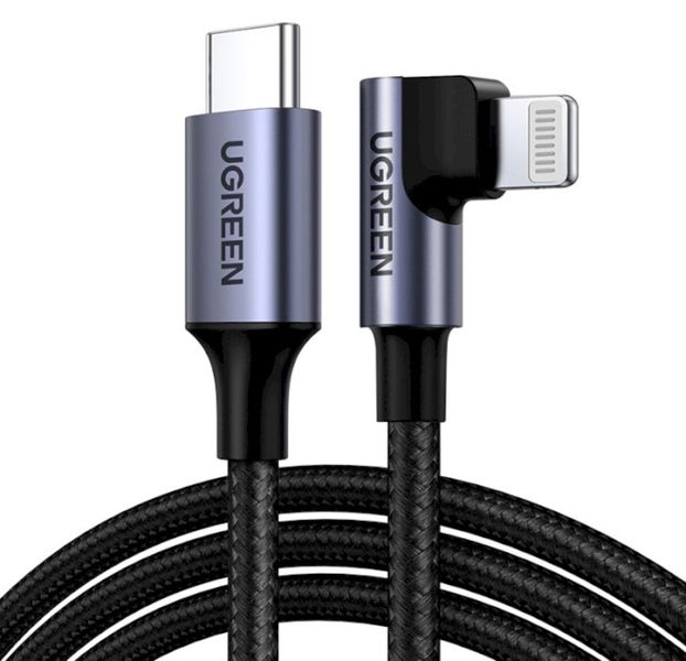 Кабель UGREEN US305 USB-C to Lightning Angled Cable Aluminum Shell Braided 1m(UGR-60763) (UGR-60763) 50180 фото