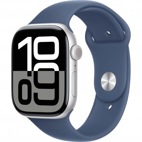 Apple Watch Series 10 46mm (GPS) Silver Aluminium Case with Denim Sport Band - M/L (MWWM3QH/A) 1004914 фото