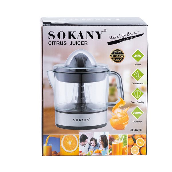 Соковижималка для цитрусових Sokany JE-623D Citrus Juicer 45W 700ml фрешниця для цитрусових 2079344535 фото