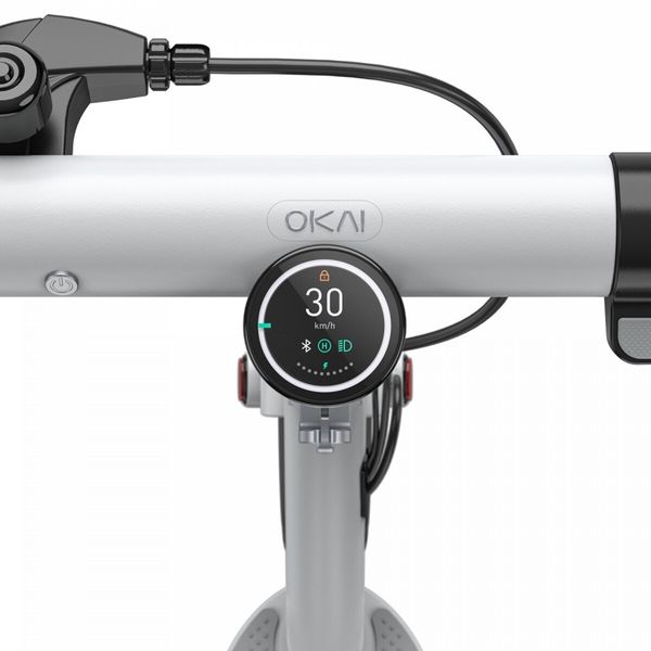 Электросамокат OKAI ES10-NEON Lite White 9", 300(600)W, 7.8Ah, 30km, 25km\h, 20%, NFC, App, 15kg (ES10-W) 41459 фото