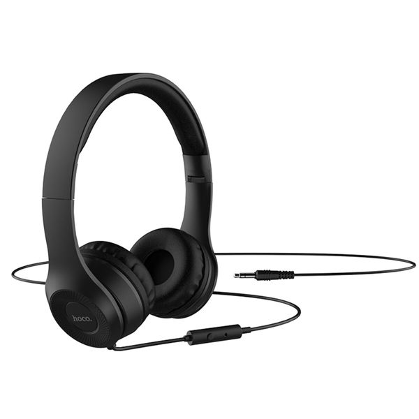 Наушники HOCO W21 Graceful charm wire control headphones Black (6931474708281) 4844 фото