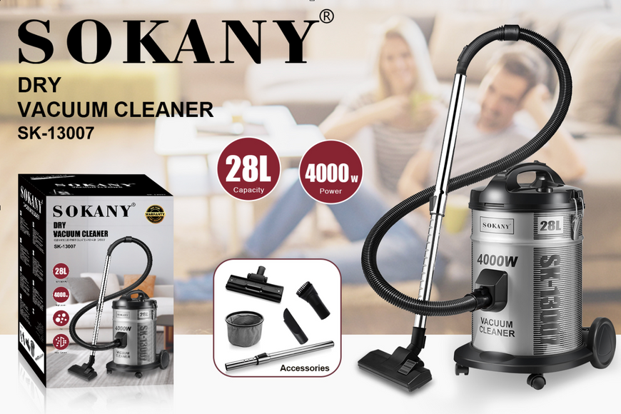 Пилосос Sokany Dry Vacuum Cleaner 4000 Вт для сухого прибирання 2078157856 фото