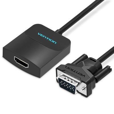 Адаптер Vention VGA to HDMI Converter with Female Micro USB and Audio Port 0.15M Black (ACNBB) (ACNBB) 42765 фото