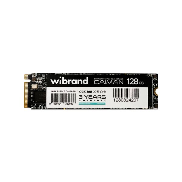 SSD M.2 Wibrand Caiman 128GB NVMe 2280 PCIe 3.0 3D NAND (WIM.2SSD/CA128GB) 50869 фото