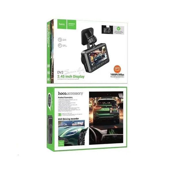 Відеореєстратор HOCO DV2 Driving recorder with display Black (6942007608176) 47854 фото