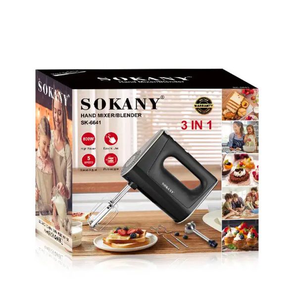 Міксер ручний Sokany SK-6641 Hand Mixer Blender 800W блендер міксер 2017518212 фото