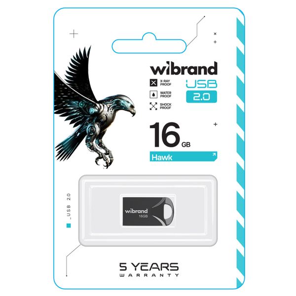 Flash Wibrand USB 2.0 Hawk 16Gb Black (WI2.0/HA16M1B) 50770 фото