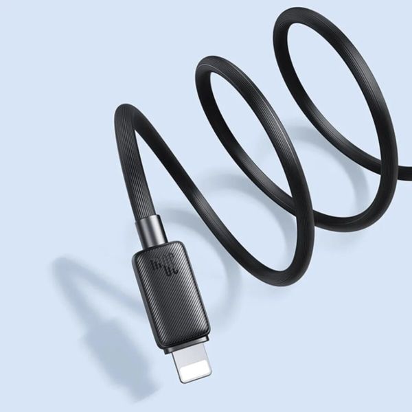 Кабель Usams US-SJ692 30W Striped Data Cable Type-C To Lightning-KY Series 1m black (SJ692USB01) 52370 фото