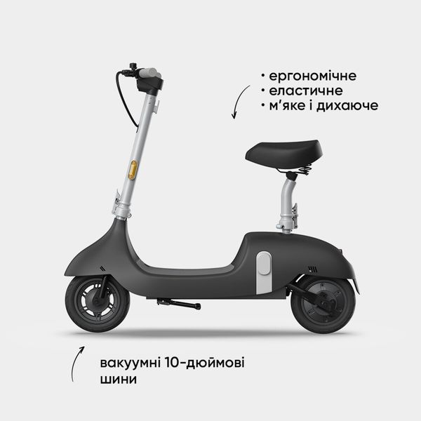 Электросамокат с сидением OKAI Ceetle PRO EA10C Black 10', 350(900)W, 25Km/h, 10,4Ah, 55Km, 20%, NFC, App, 29kg (EA10C-B) 50580 фото