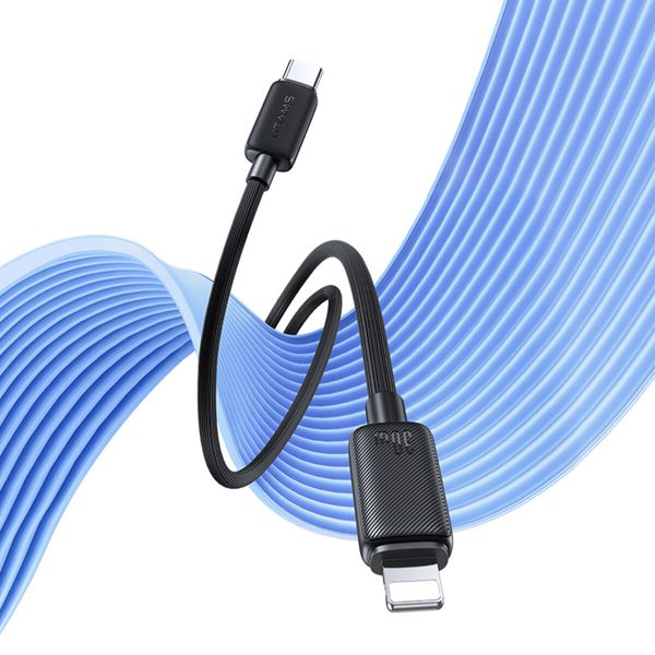 Кабель Usams US-SJ692 30W Striped Data Cable Type-C To Lightning-KY Series 1m black (SJ692USB01) 52370 фото