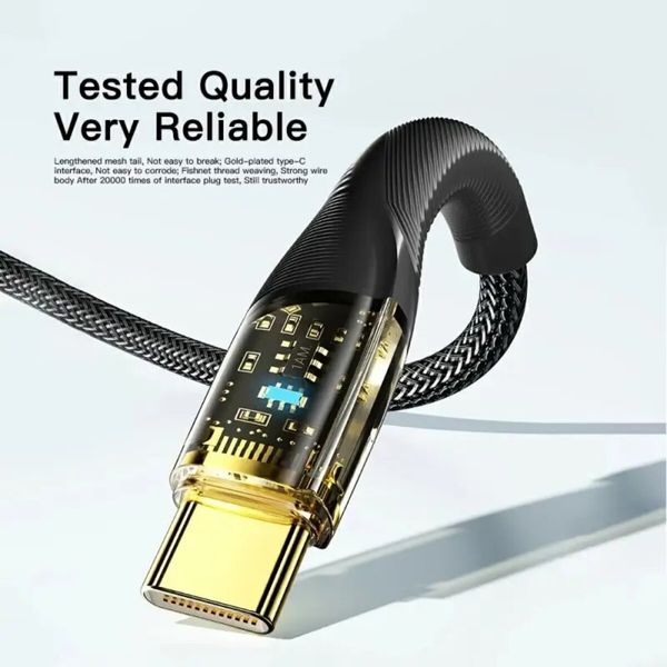 Кабель Essager Interstellar Transparent Design USB Charging Cable USB A to Type C 7A 2m black (EXCT-XJA01-P) (EXCT-XJA01-P) 44919 фото