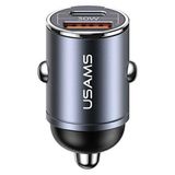 Автомобільний зарядний пристрій Usams US-CC206 C38 PD30W A+C Dual Ports Fast Charging Invisible Ring Car Charger tarnish (CC206CC01) 52537 фото