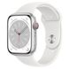 Apple Watch Series 8 45mm (GPS+LTE) Silver Aluminum Case with White Sport Band - M/L (MP4W3) 00000038179-001 фото 1