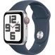 Apple Watch SE 2023 40mm (GPS+LTE) Silver Aluminum Case з Storm Blue Sport Band - Size S/M (MRGH3) 00000044898-001 фото 1