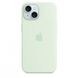 Чохол Apple iPhone 15 Silicone Case with MagSafe Soft Mint (MWNC3) 00000047354 фото 1