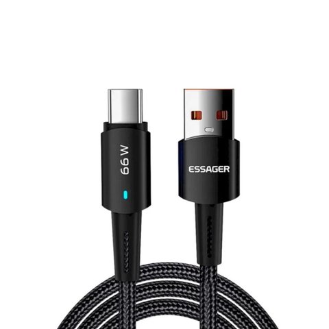 Кабель ESSAGER Sunset Type-C 6A USB charging and data Fully compatible cable 0.5m Black (EXCT-CGB01) 52114 фото