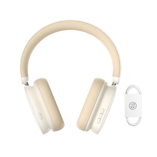 Наушники Baseus Bowie H1 Noise-Cancelling Wireless Headphones Rice White (NGTW230002) 22152 фото