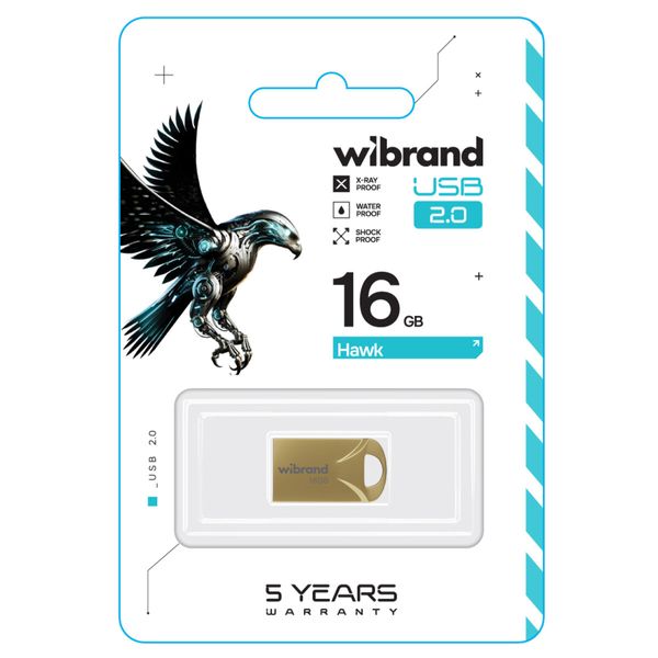 Flash Wibrand USB 2.0 Hawk 16Gb Gold (WI2.0/HA16M1G) 50771 фото