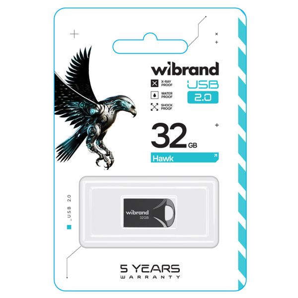 Flash Wibrand USB 2.0 Hawk 32Gb Black (WI2.0/HA32M1B) 50773 фото