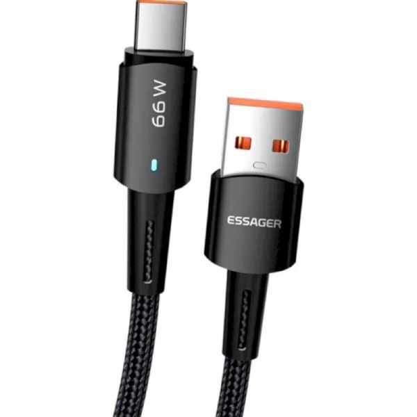 Кабель ESSAGER Sunset Type-C 6A USB charging and data Fully compatible cable 0.5m Black (EXCT-CGB01) 52114 фото