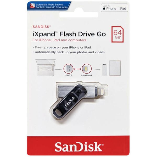 Flash SanDisk USB 3.0 iXpand Go 64Gb Lightning Apple (SDIX60N-064G-GN6NN) 12308 фото