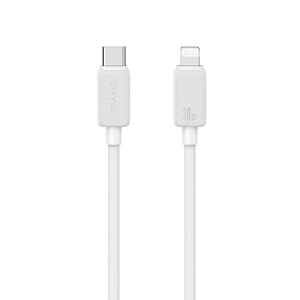 Кабель Usams US-SJ692 30W Striped Data Cable Type-C To Lightning-KY Series 1m white (SJ692USB02) 52371 фото