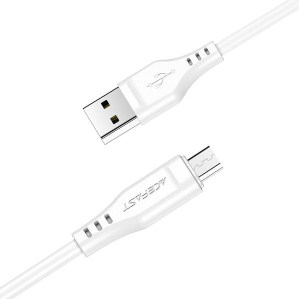 Кабель ACEFAST C3-09 USB to Micro 2,4A, 1.2m, TPE, TPE connectors, White (AFC3-09W) 14701 фото