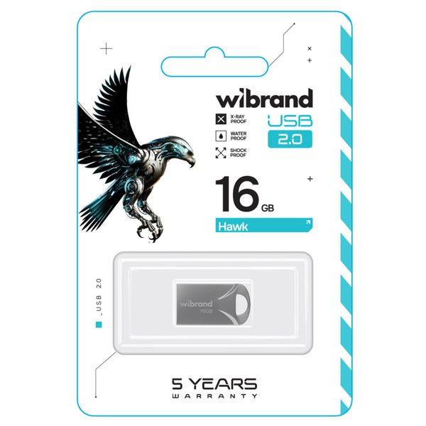 Flash Wibrand USB 2.0 Hawk 16Gb Silver (WI2.0/HA16M1S) 50772 фото