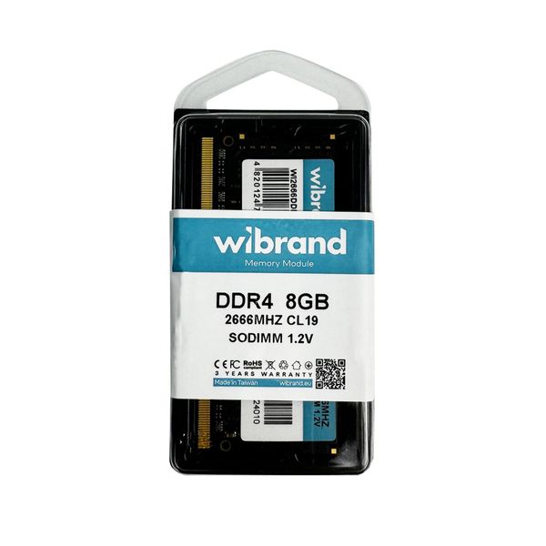 DDR4 Wibrand 8GB 2666MHz CL19 SODIMM (WI2666DDR4S/8GB) 50675 фото