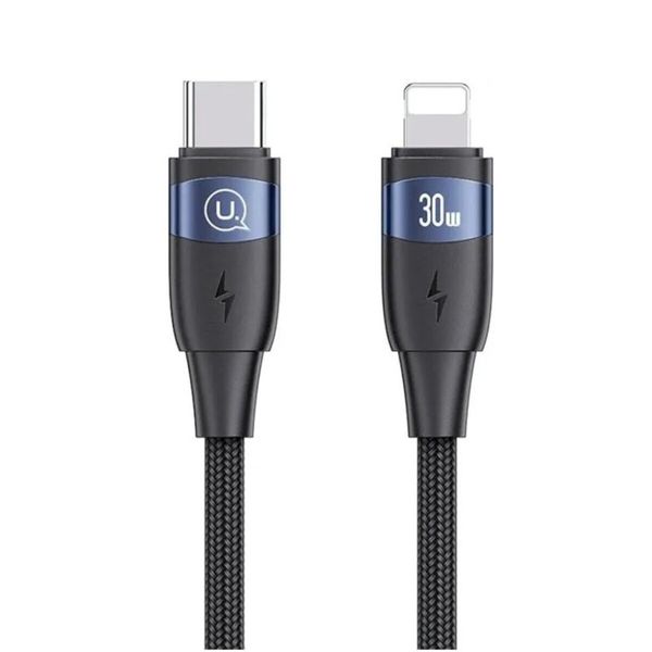 Кабель Usams US-SJ634 U85 Type-C To Lightning PD 30W Aluminum Alloy Fast Charging & Data Cable 1.2m black (SJ634USB01) 52373 фото