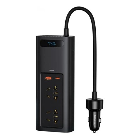 Автомобильный инвертор Baseus In Car Inverter 150W (220V CN/EU) Black (CRNBQ-A01) 15849 фото