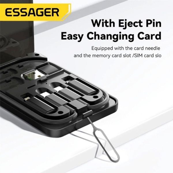 Комплект адаптерів Essager geometric multifunctional data cable storage box black (ECJHZ-JH01-P) (ECJHZ-JH01-P) 44957 фото