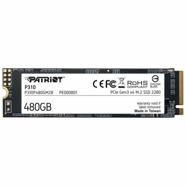 SSD M.2 Patriot P310 480GB NVMe 2280 PCIe 3.0x4 3D NAND TLC (P310P480GM28) 15749 фото