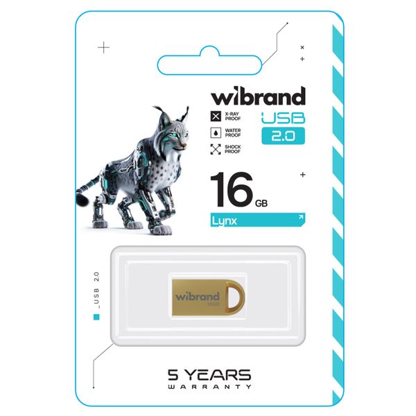 Flash Wibrand USB 2.0 Lynx 16Gb Gold (WI2.0/LY16M2G) 50790 фото