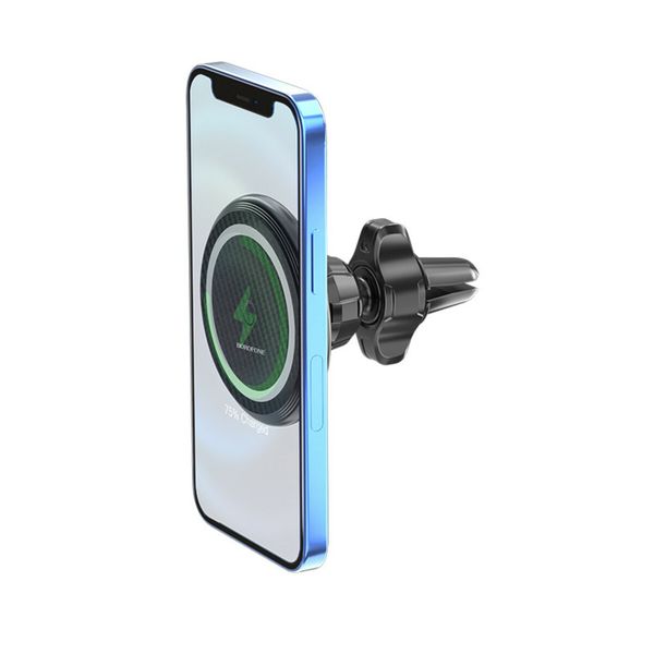 Держатель для мобильного с БЗП BOROFONE BH45 Mobile magnetic wireless charging car holder (BH45) 14949 фото