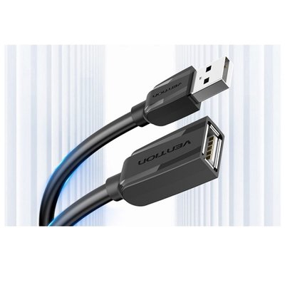 Кабель Подовжувач Vention USB2.0 Extension Cable 2M Black (VAS-A44-B200) (VAS-A44-B200) 49852 фото