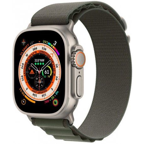 Apple Watch Ultra 49mm (GPS+LTE) Titanium Case with Green Alpine Loop - Medium (MQFN3) 00000037917-001 фото