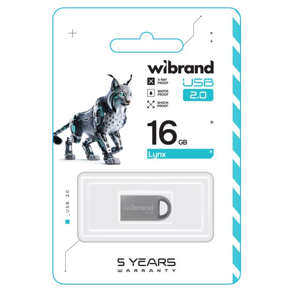 Flash Wibrand USB 2.0 Lynx 16Gb Silver (WI2.0/LY16M2S) 50791 фото