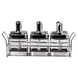 Банки для сипучих продуктів набір з 3 шт скляні ємності для зберігання з ложкою на металевій підставці 2052283830 фото 1