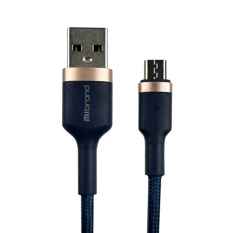 Кабель Mibrand MI-71 Metal Braided Cable USB for Micro 2.4A 1m Navy Blue (MIDC/71MNB) 24635 фото