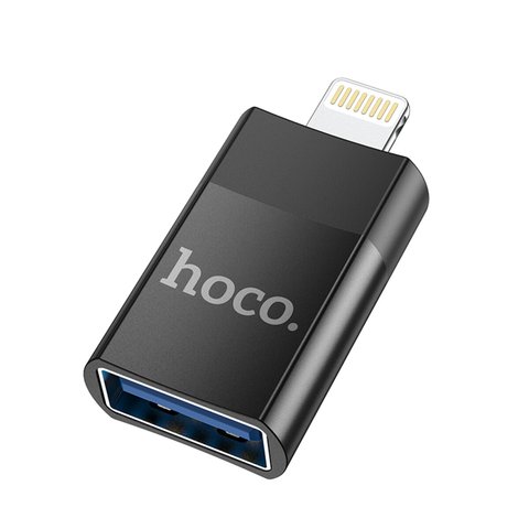 Адаптер HOCO UA17 iP Male to USB female USB2.0 adapter Black (6931474761989) 33081 фото