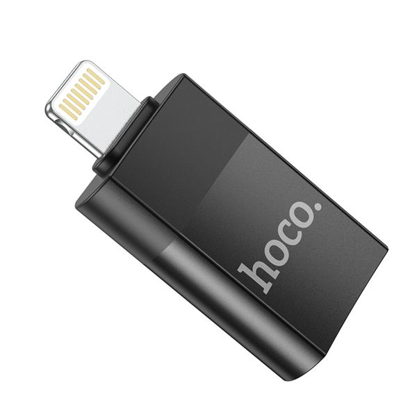 Адаптер HOCO UA17 iP Male to USB female USB2.0 adapter Black (6931474761989) 33081 фото